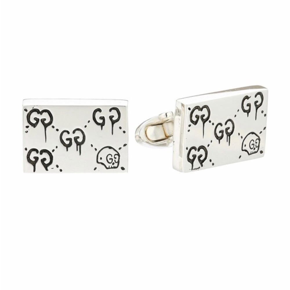 New Gucci GG Ghosts Sterling Silver Cufflinks
